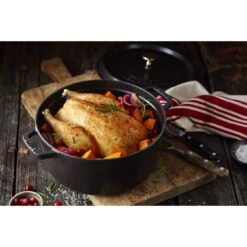 Staub Cocotte 26 Cm, Rund, Schwarz, Gusseisen -Demeyere Geschäft 000017453