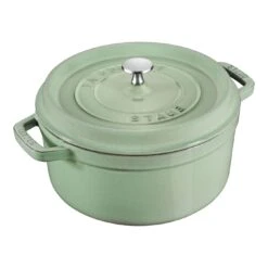 Staub Cocotte 22 Cm, Rund, Salbeigrün, Gusseisen