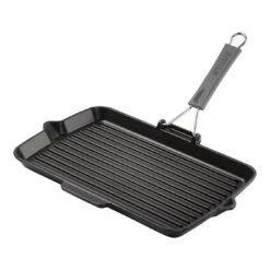 Staub Grillpfanne Mit Ausgießnase 34 X 21 Cm, Gusseisen, Schwarz
