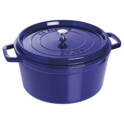 Staub Cocotte 30 Cm, Rund, Dunkelblau, Gusseisen