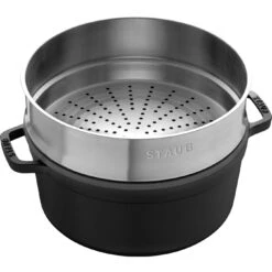 Staub Cocotte Mit Dämpfeinsatz 26 Cm, Rund, Schwarz, Gusseisen 9 Staub Cocotte Mit Dämpfeinsatz 26 Cm, Rund, Schwarz, Gusseisen -Demeyere Geschäft 40510 606 0 4