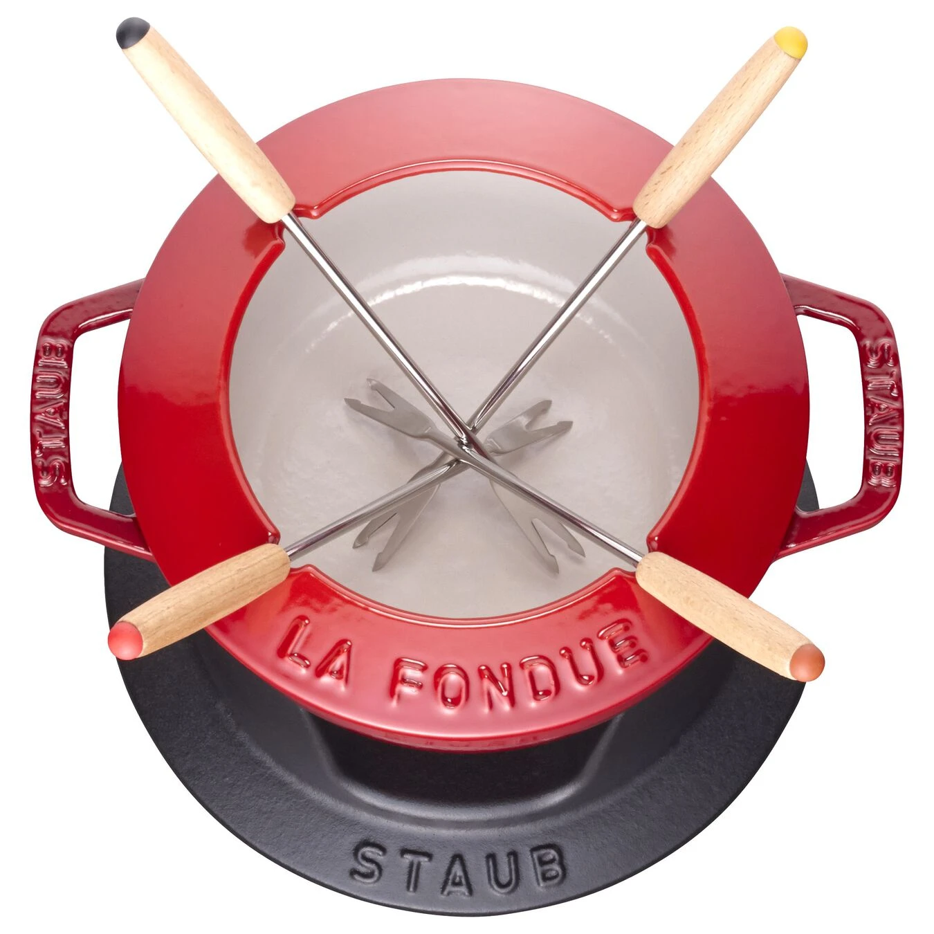 Staub Fondue Set 16 Cm, Kirsch-Rot 4 Staub Fondue Set 16 Cm, Kirsch-Rot – Bild 4