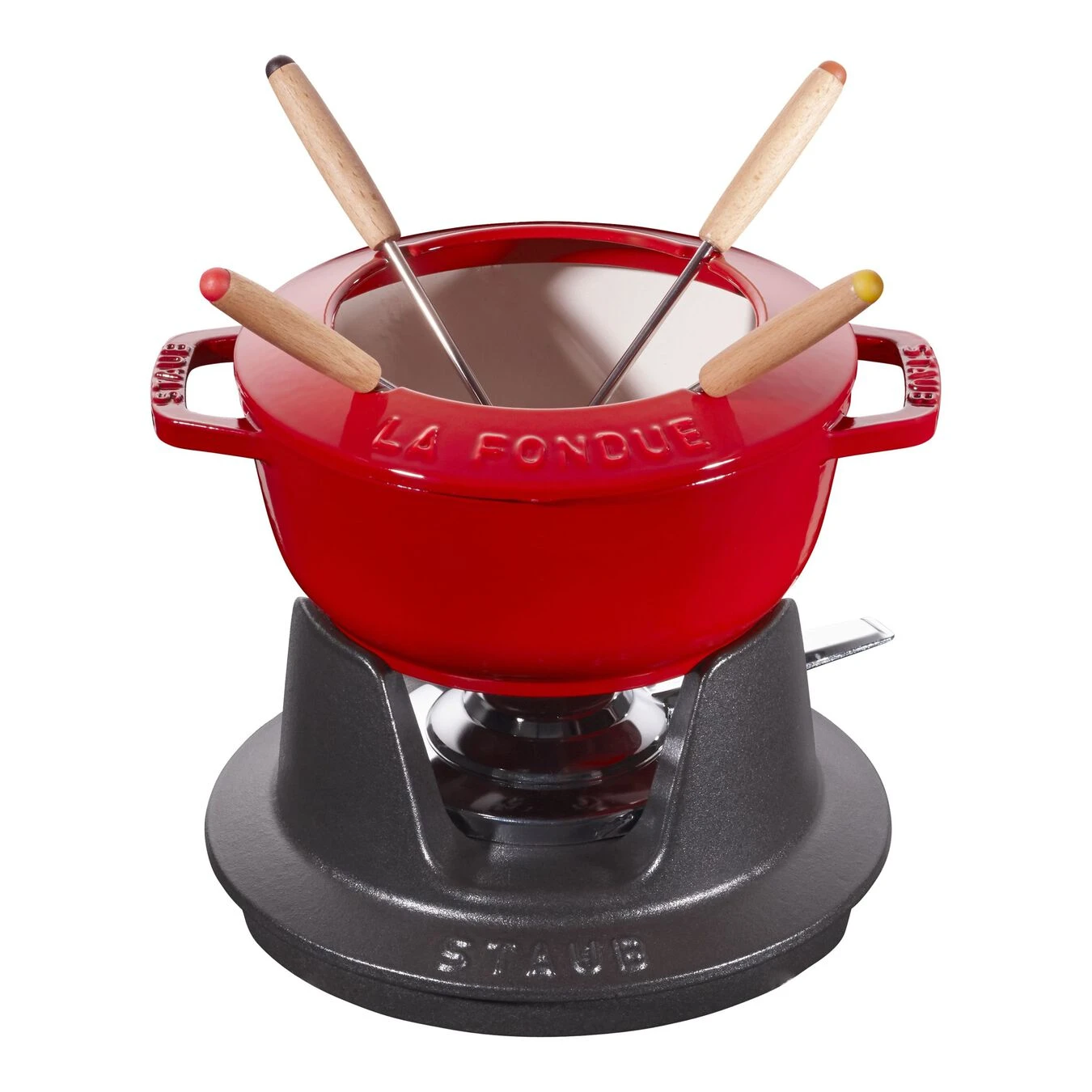 Staub Fondue Set 16 Cm, Kirsch-Rot 1 Staub Fondue Set 16 Cm, Kirsch-Rot
