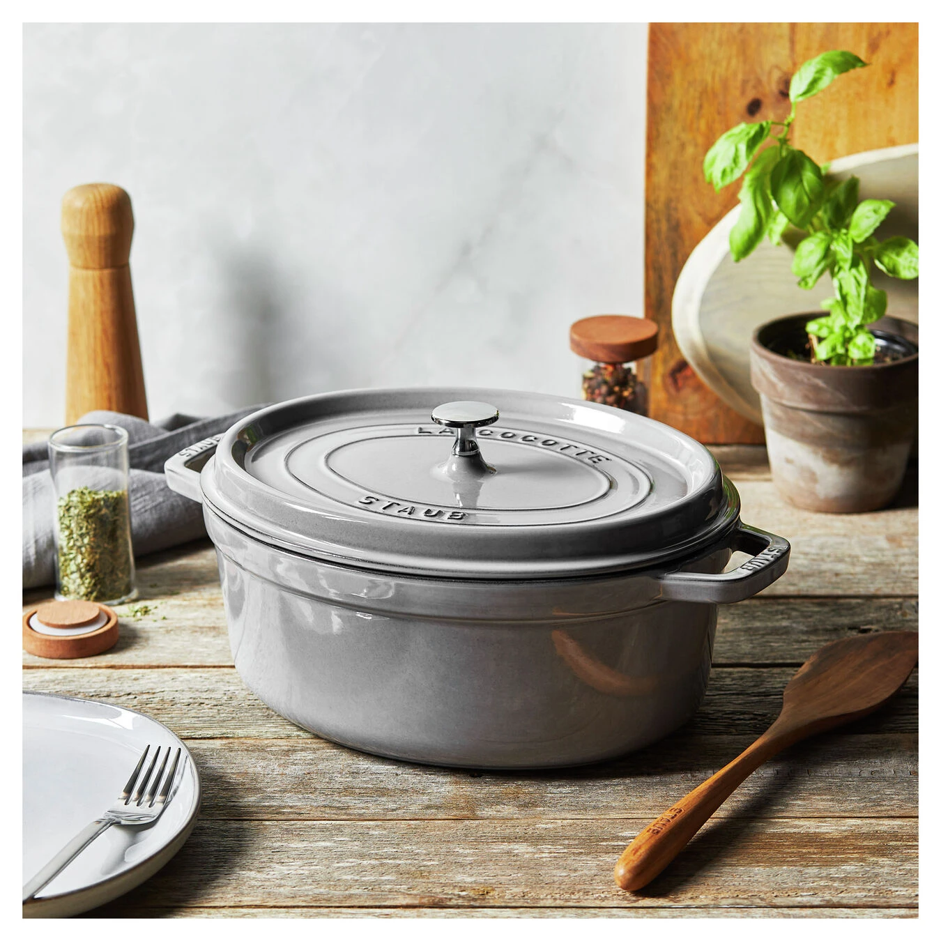 Staub Cocotte 31 Cm, Oval, Graphit-Grau, Gusseisen 5 Staub Cocotte 31 Cm, Oval, Graphit-Grau, Gusseisen – Bild 5